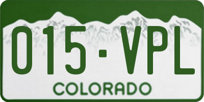 CO license plate 015VPL