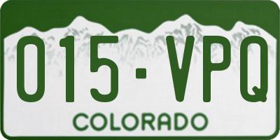 CO license plate 015VPQ