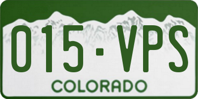 CO license plate 015VPS