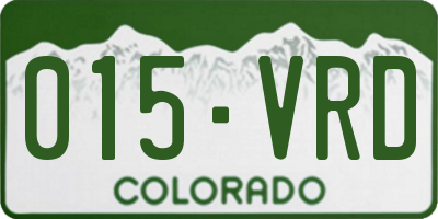 CO license plate 015VRD