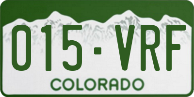 CO license plate 015VRF