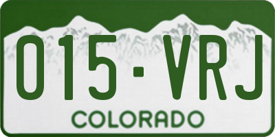 CO license plate 015VRJ