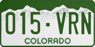 CO license plate 015VRN