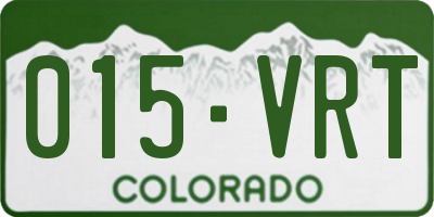 CO license plate 015VRT