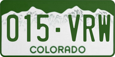 CO license plate 015VRW