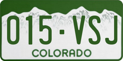 CO license plate 015VSJ