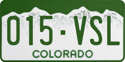 CO license plate 015VSL