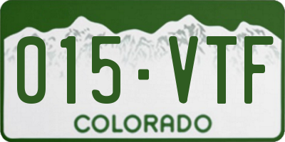 CO license plate 015VTF