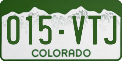CO license plate 015VTJ
