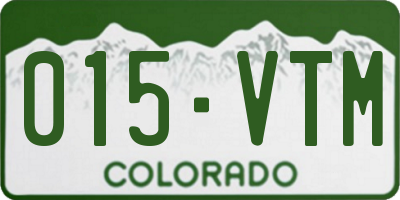 CO license plate 015VTM