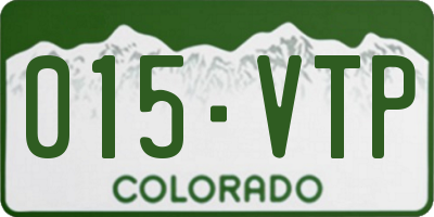 CO license plate 015VTP