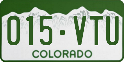 CO license plate 015VTU