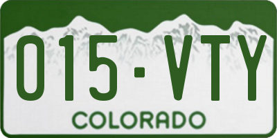 CO license plate 015VTY