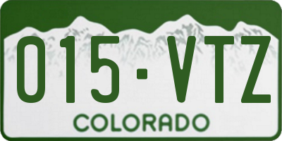 CO license plate 015VTZ