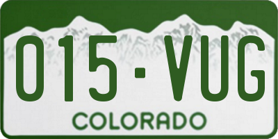 CO license plate 015VUG