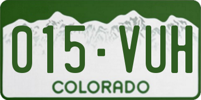 CO license plate 015VUH