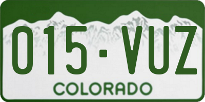 CO license plate 015VUZ