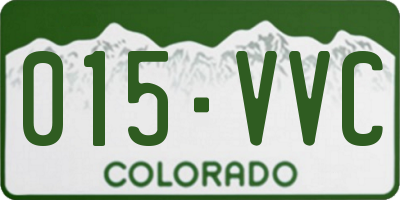 CO license plate 015VVC
