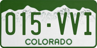 CO license plate 015VVI