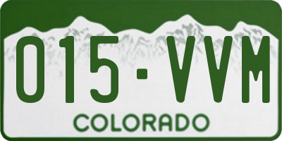 CO license plate 015VVM