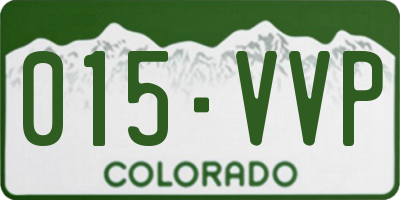CO license plate 015VVP