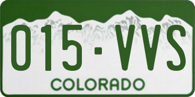 CO license plate 015VVS