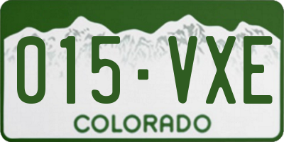 CO license plate 015VXE