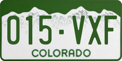 CO license plate 015VXF