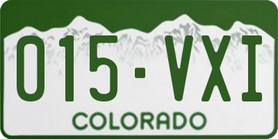 CO license plate 015VXI