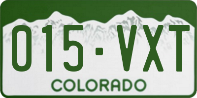CO license plate 015VXT