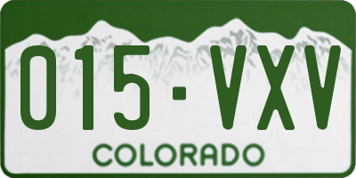 CO license plate 015VXV