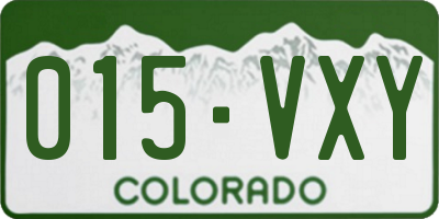 CO license plate 015VXY