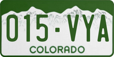 CO license plate 015VYA