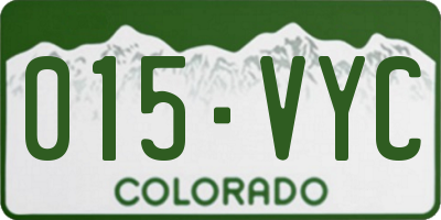 CO license plate 015VYC