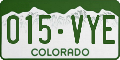 CO license plate 015VYE