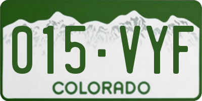 CO license plate 015VYF