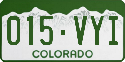 CO license plate 015VYI
