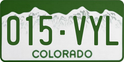 CO license plate 015VYL
