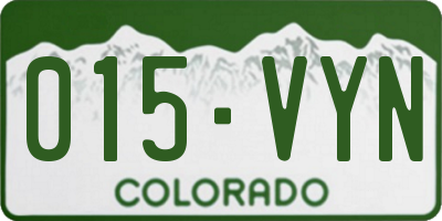 CO license plate 015VYN