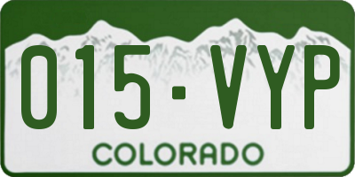 CO license plate 015VYP