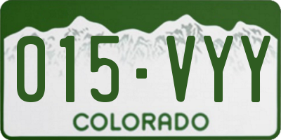 CO license plate 015VYY