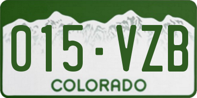 CO license plate 015VZB