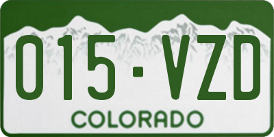 CO license plate 015VZD