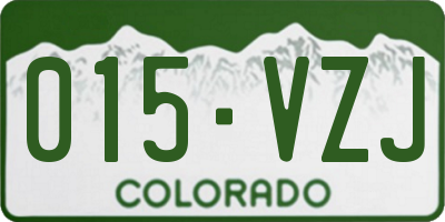 CO license plate 015VZJ