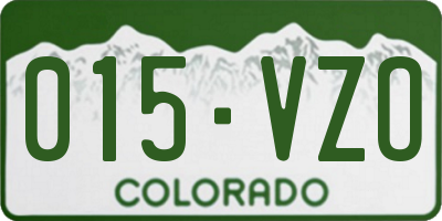 CO license plate 015VZO