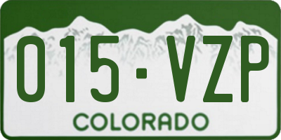 CO license plate 015VZP