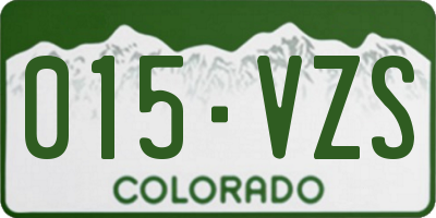 CO license plate 015VZS