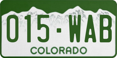 CO license plate 015WAB
