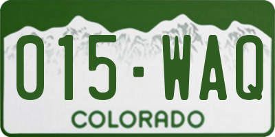CO license plate 015WAQ