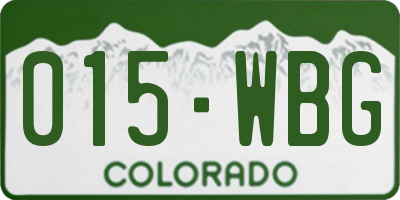 CO license plate 015WBG
